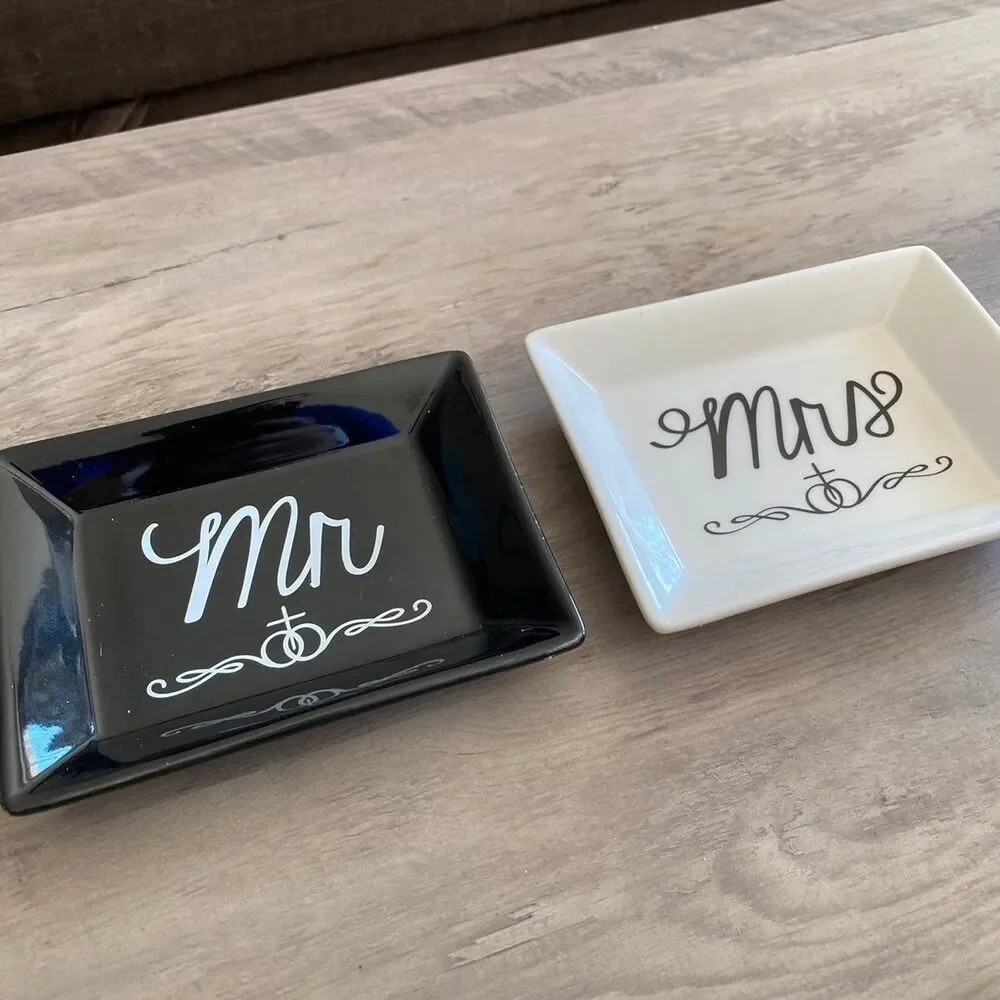 Mr. & Mrs. Ceramic Wedding Dishes